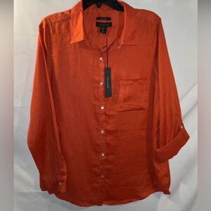 NWT Tahari 100% linen buttons up shirt size XL